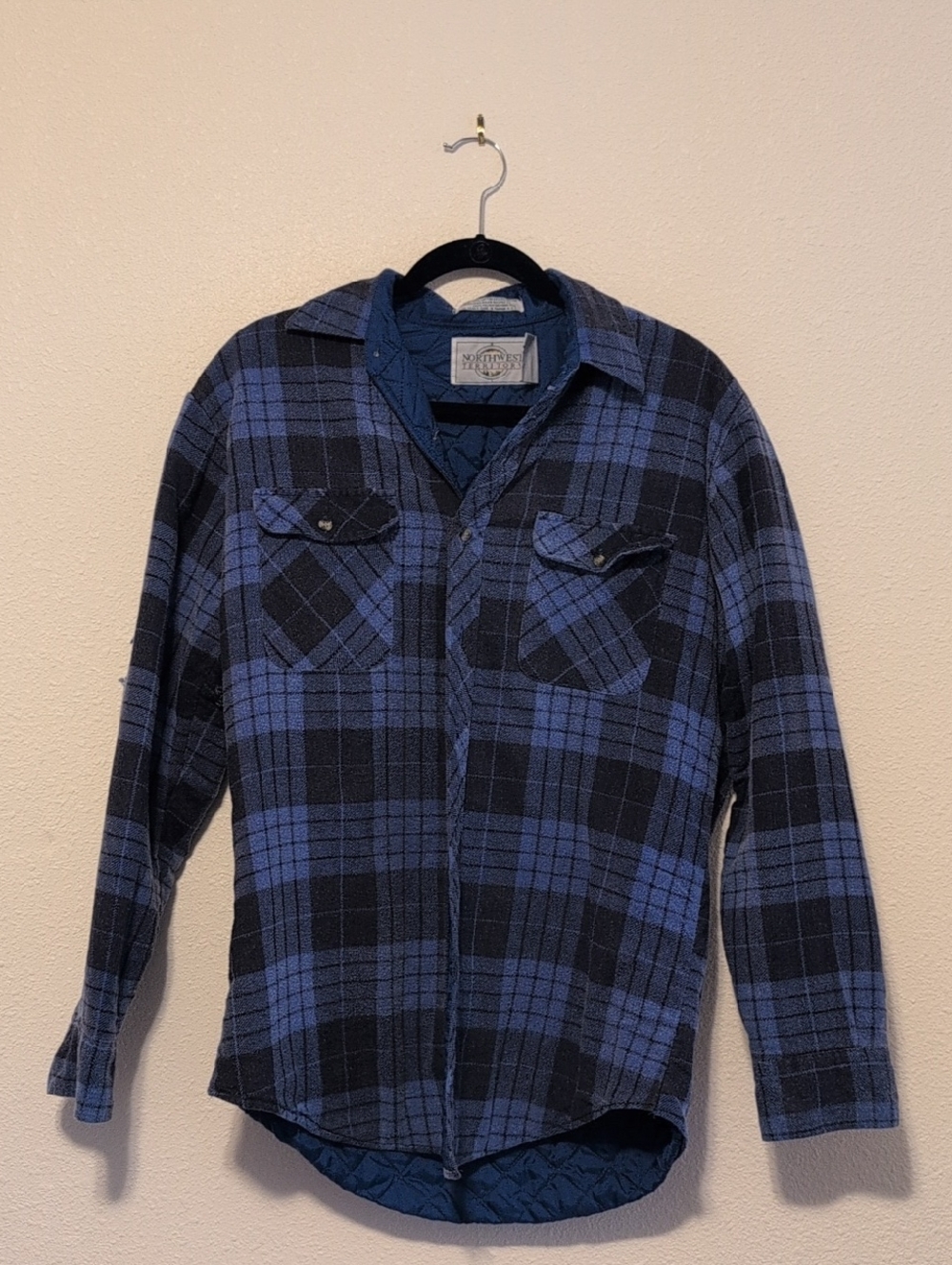 Northwest Territory Dark Blue and Navy Blue Plaid Button-Down Shirt Jacket